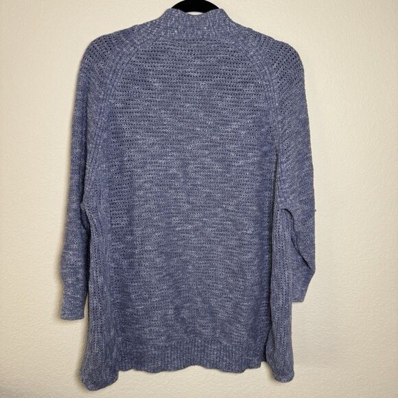 Banana Republic Women's Open Cardigan Sweater Blue Size Large 3/4 Length Sleeve - Picture 3 of 7